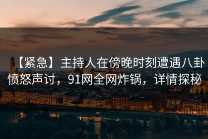 【紧急】主持人在傍晚时刻遭遇八卦愤怒声讨，91网全网炸锅，详情探秘