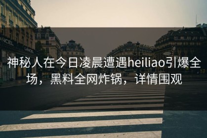 神秘人在今日凌晨遭遇heiliao引爆全场，黑料全网炸锅，详情围观