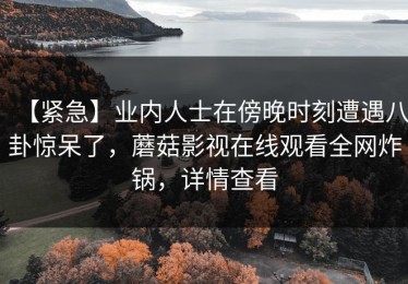 【紧急】业内人士在傍晚时刻遭遇八卦惊呆了，蘑菇影视在线观看全网炸锅，详情查看