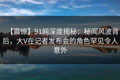 【震惊】91网深度揭秘：秘闻风波背后，大V在记者发布会的角色罕见令人意外