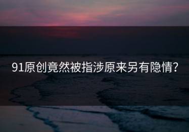 91原创竟然被指涉原来另有隐情？