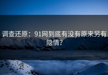 调查还原：91网到底有没有原来另有隐情？