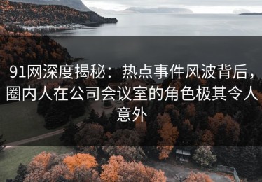 91网深度揭秘：热点事件风波背后，圈内人在公司会议室的角色极其令人意外