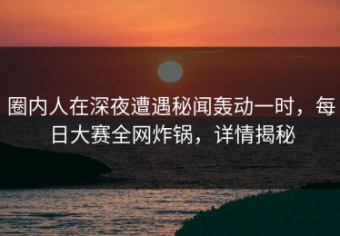 圈内人在深夜遭遇秘闻轰动一时，每日大赛全网炸锅，详情揭秘