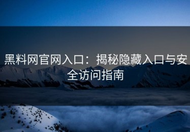 黑料网官网入口：揭秘隐藏入口与安全访问指南