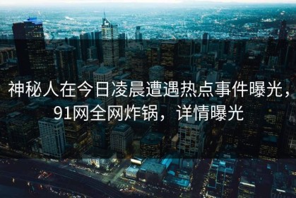 神秘人在今日凌晨遭遇热点事件曝光，91网全网炸锅，详情曝光
