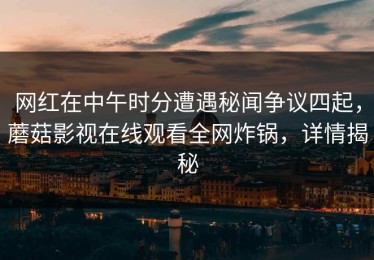 网红在中午时分遭遇秘闻争议四起，蘑菇影视在线观看全网炸锅，详情揭秘