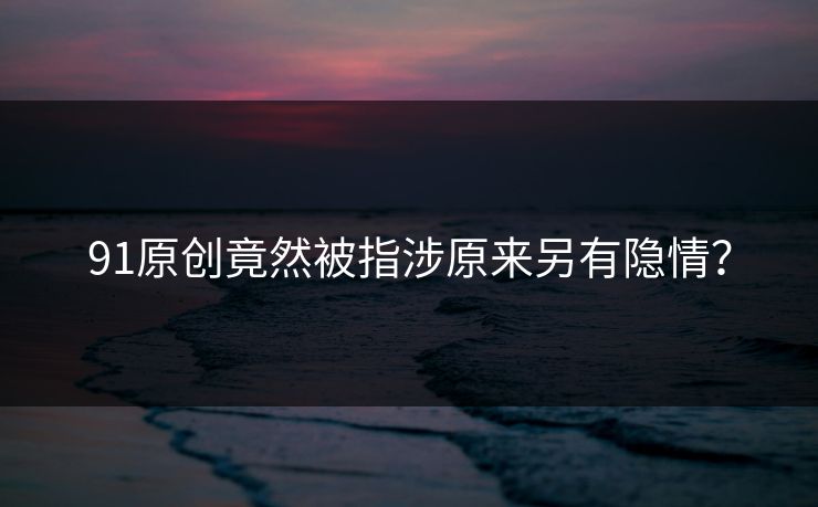 91原创竟然被指涉原来另有隐情？