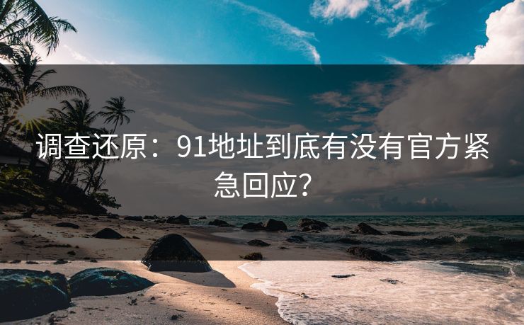 调查还原：91地址到底有没有官方紧急回应？