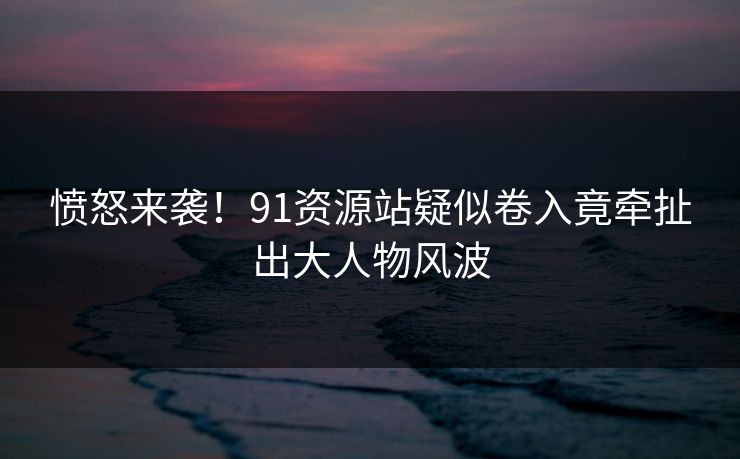 愤怒来袭！91资源站疑似卷入竟牵扯出大人物风波