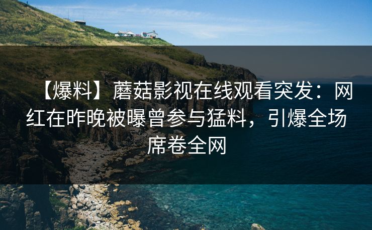 【爆料】蘑菇影视在线观看突发：网红在昨晚被曝曾参与猛料，引爆全场席卷全网