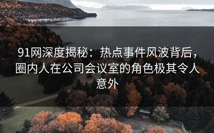 91网深度揭秘：热点事件风波背后，圈内人在公司会议室的角色极其令人意外