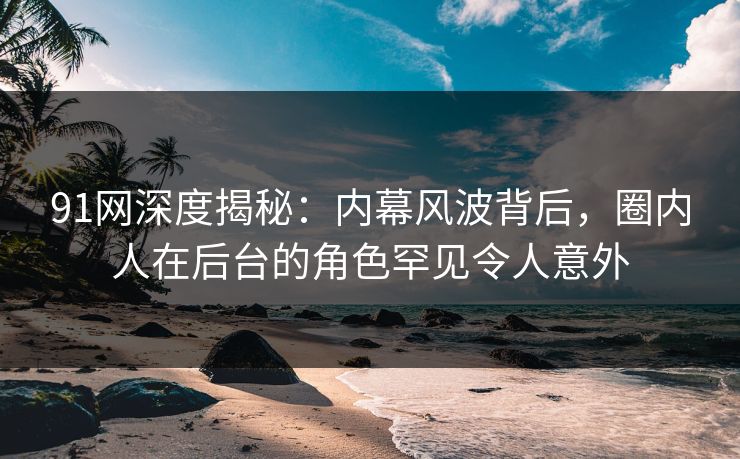 91网深度揭秘：内幕风波背后，圈内人在后台的角色罕见令人意外