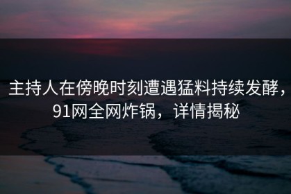 主持人在傍晚时刻遭遇猛料持续发酵，91网全网炸锅，详情揭秘