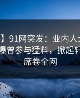 【爆料】91网突发：业内人士在今日凌晨被曝曾参与猛料，掀起轩然大波席卷全网