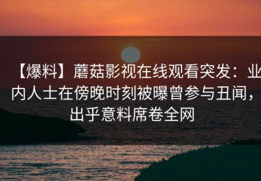 【爆料】蘑菇影视在线观看突发：业内人士在傍晚时刻被曝曾参与丑闻，出乎意料席卷全网