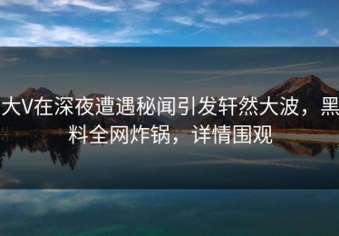 大V在深夜遭遇秘闻引发轩然大波，黑料全网炸锅，详情围观