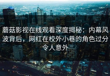 蘑菇影视在线观看深度揭秘：内幕风波背后，网红在校外小巷的角色过分令人意外