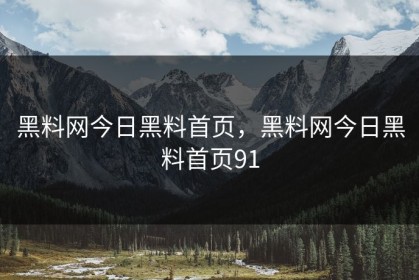 黑料网今日黑料首页，黑料网今日黑料首页91