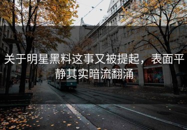 关于明星黑料这事又被提起，表面平静其实暗流翻涌