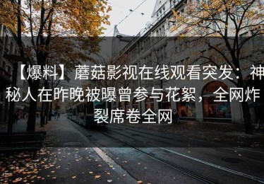 【爆料】蘑菇影视在线观看突发：神秘人在昨晚被曝曾参与花絮，全网炸裂席卷全网