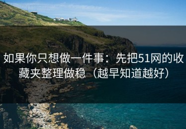 如果你只想做一件事：先把51网的收藏夹整理做稳（越早知道越好）