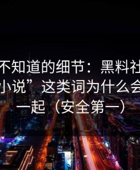 你可能不知道的细节：黑料社和“万里长征小说”这类词为什么会被绑在一起（安全第一）