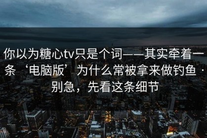 你以为糖心tv只是个词——其实牵着一条‘电脑版’为什么常被拿来做钓鱼 · 别急，先看这条细节