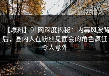 【爆料】91网深度揭秘：内幕风波背后，圈内人在粉丝见面会的角色疯狂令人意外