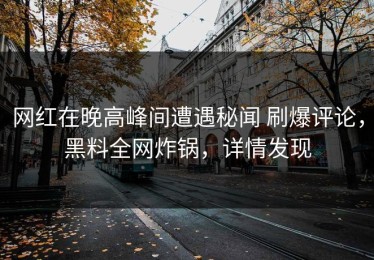 网红在晚高峰间遭遇秘闻 刷爆评论，黑料全网炸锅，详情发现