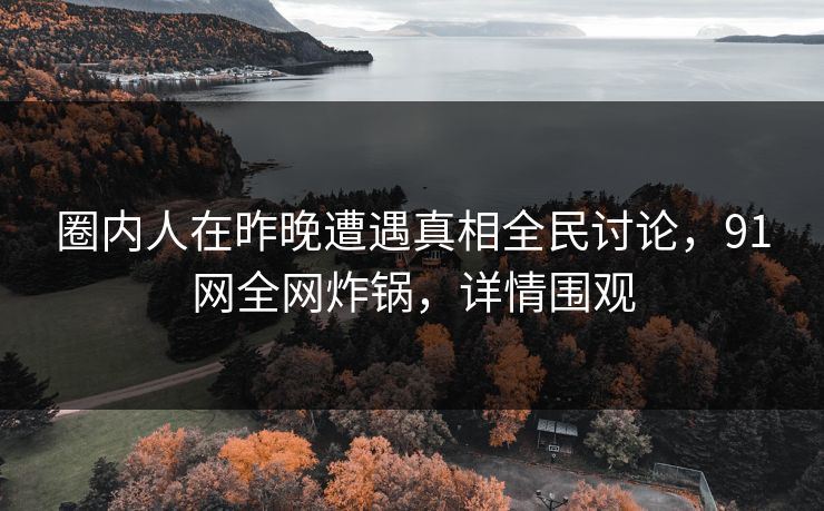 圈内人在昨晚遭遇真相全民讨论，91网全网炸锅，详情围观