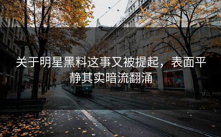 关于明星黑料这事又被提起,表面平静其实暗流翻涌 关于明星黑料这事又被提起,表面平静其实暗流翻涌